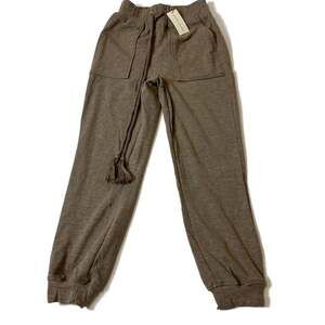 Moon River NWT Fleece Lined Tassel Tie Jogger Brown